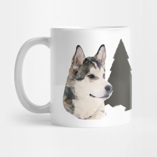 Low Poly Husky Mug